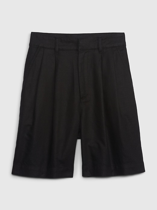 Image number 6 showing, Pleated Linen Bermuda Shorts