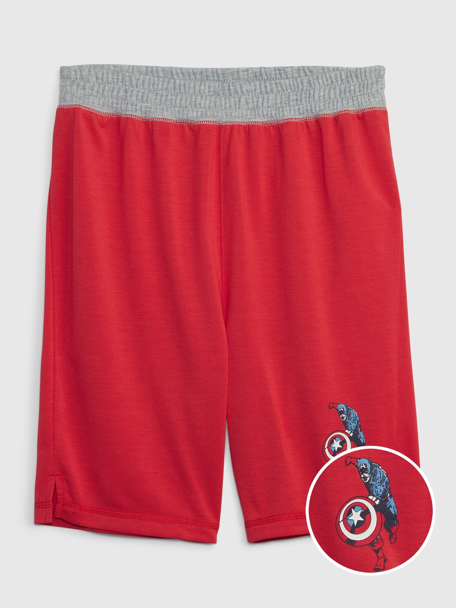 Gap Kids &#124 Marvel Recycled Captain America PJ Shorts red. 1