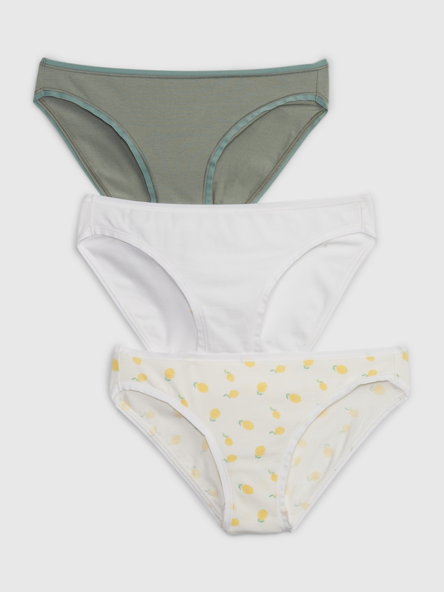 Gap Mid Rise Organic Stretch Cotton Bikini Brief (3-Pack) multi. 1