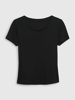 WOMFIT Women's & Girls' Solid Round Neck Cotton Rib Crop Top Material 95%  Cotton 5% Elastine (Small, Black) : : Clothing & Accessories