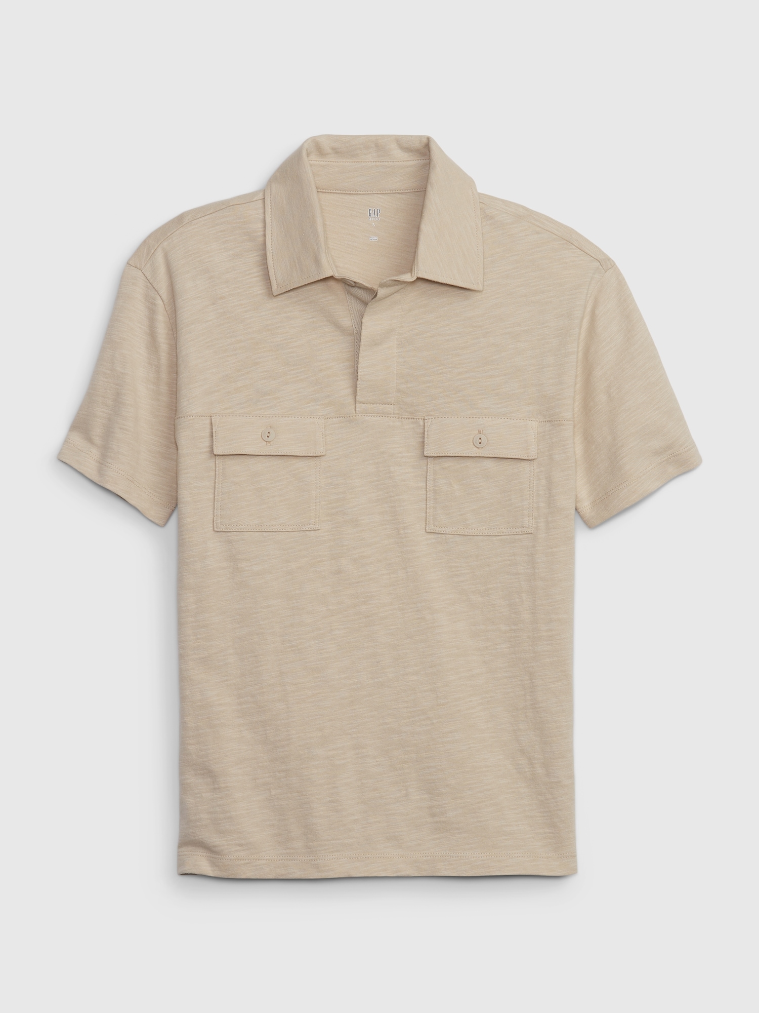 Gap Kids Cotton Polo Shirt beige. 1