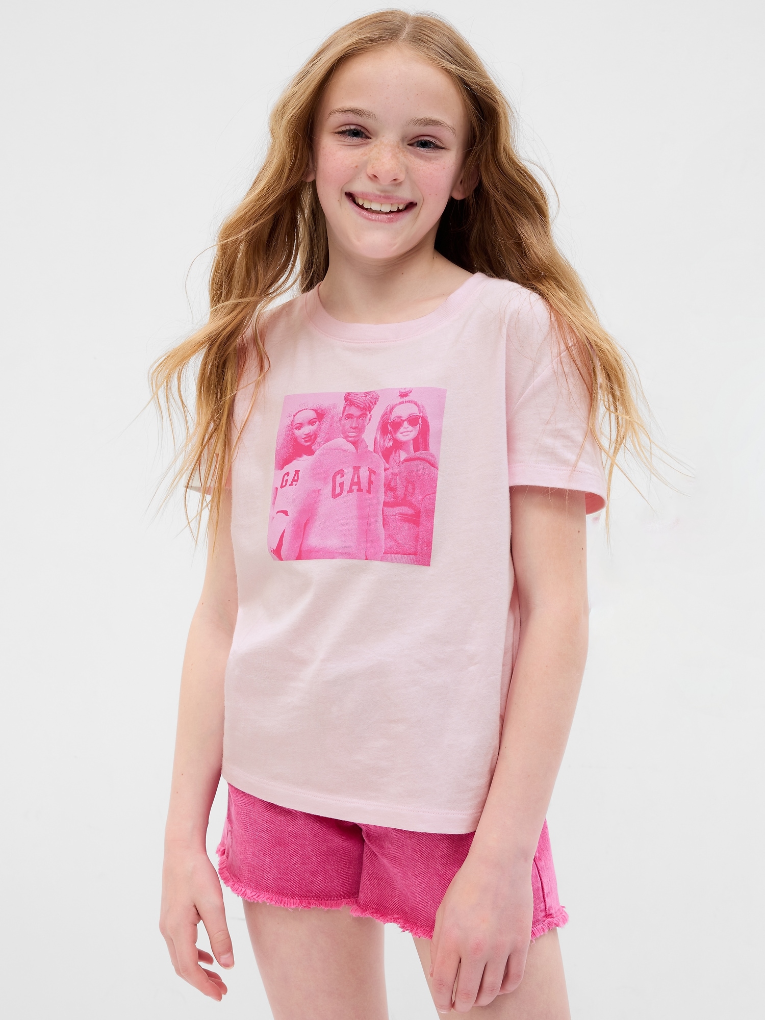 Gap &#215 Barbie&#153 Kids Organic Cotton Logo Graphic T-Shirt pink. 1