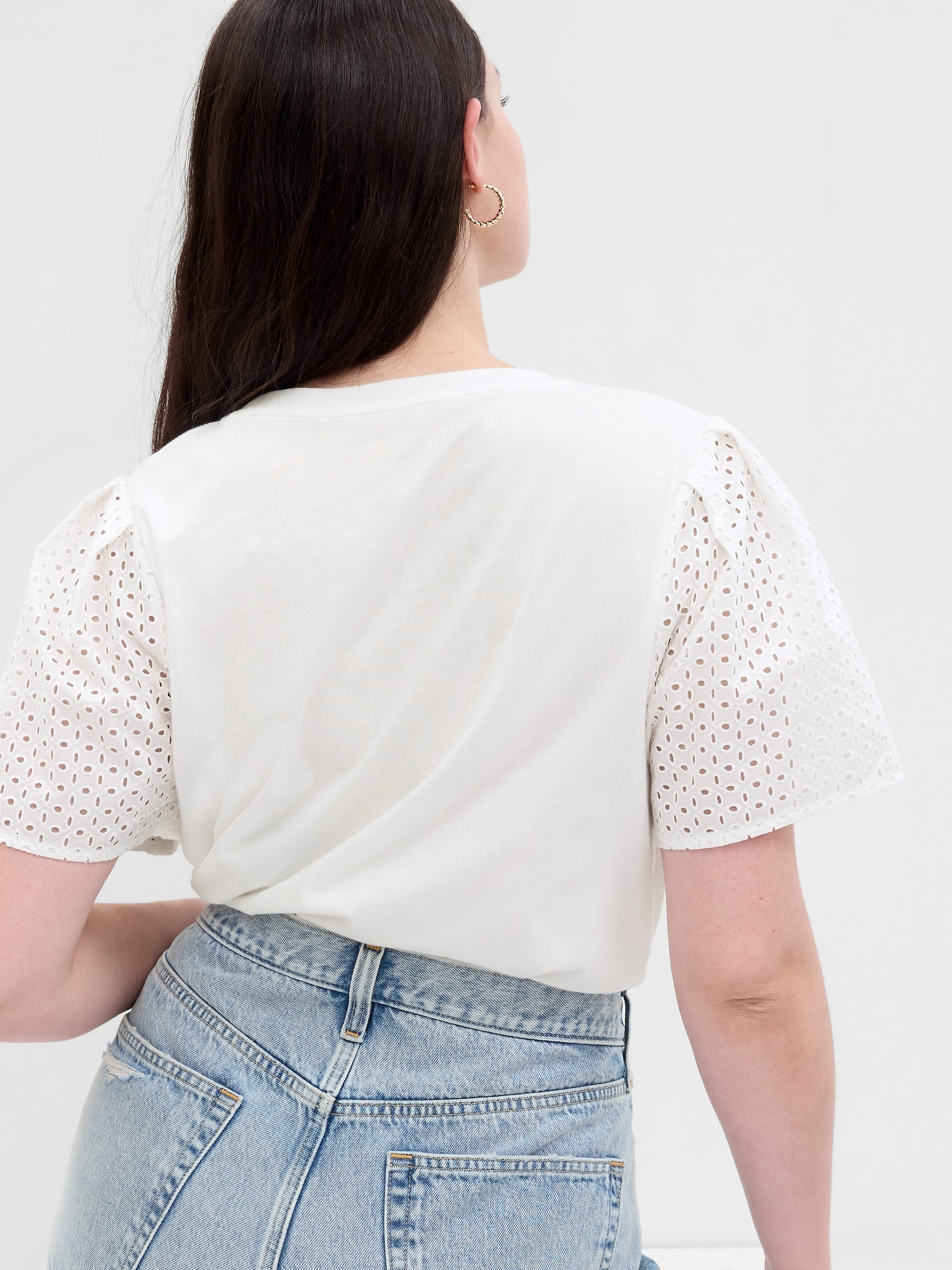 Organic Cotton Vintage Eyelet Puff Sleeve T-Shirt | Gap