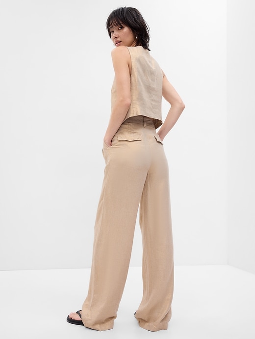  OTHER STORIES Wide-Leg High-Waist Pleated Trousers in Khaki Green