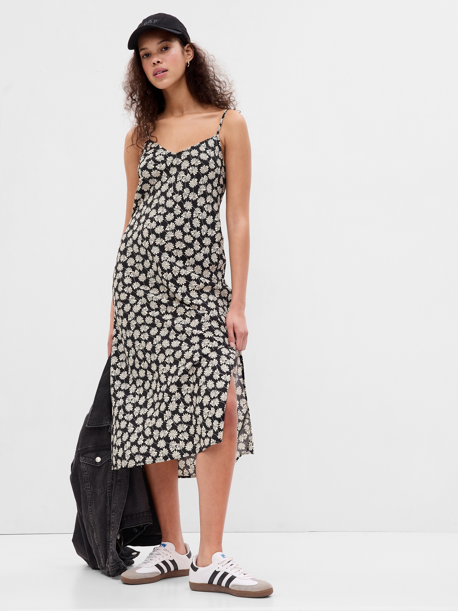 Gap Midi Slip Dress black. 1