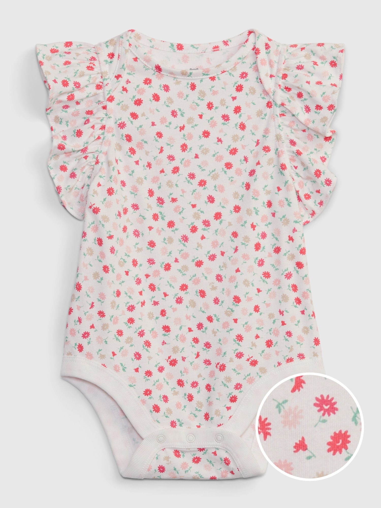 Gap Baby 100% Organic Cotton Mix and Match Flutter Sleeve Bodysuit multi. 1