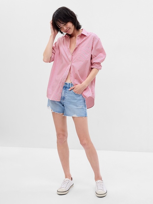 Image number 2 showing, Gap &#215 Barbie&#153 Adult Organic Cotton Stripe Big Shirt