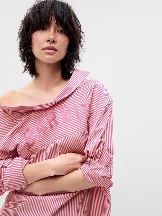 Image number 3 showing, Gap &#215 Barbie&#153 Adult Organic Cotton Stripe Big Shirt