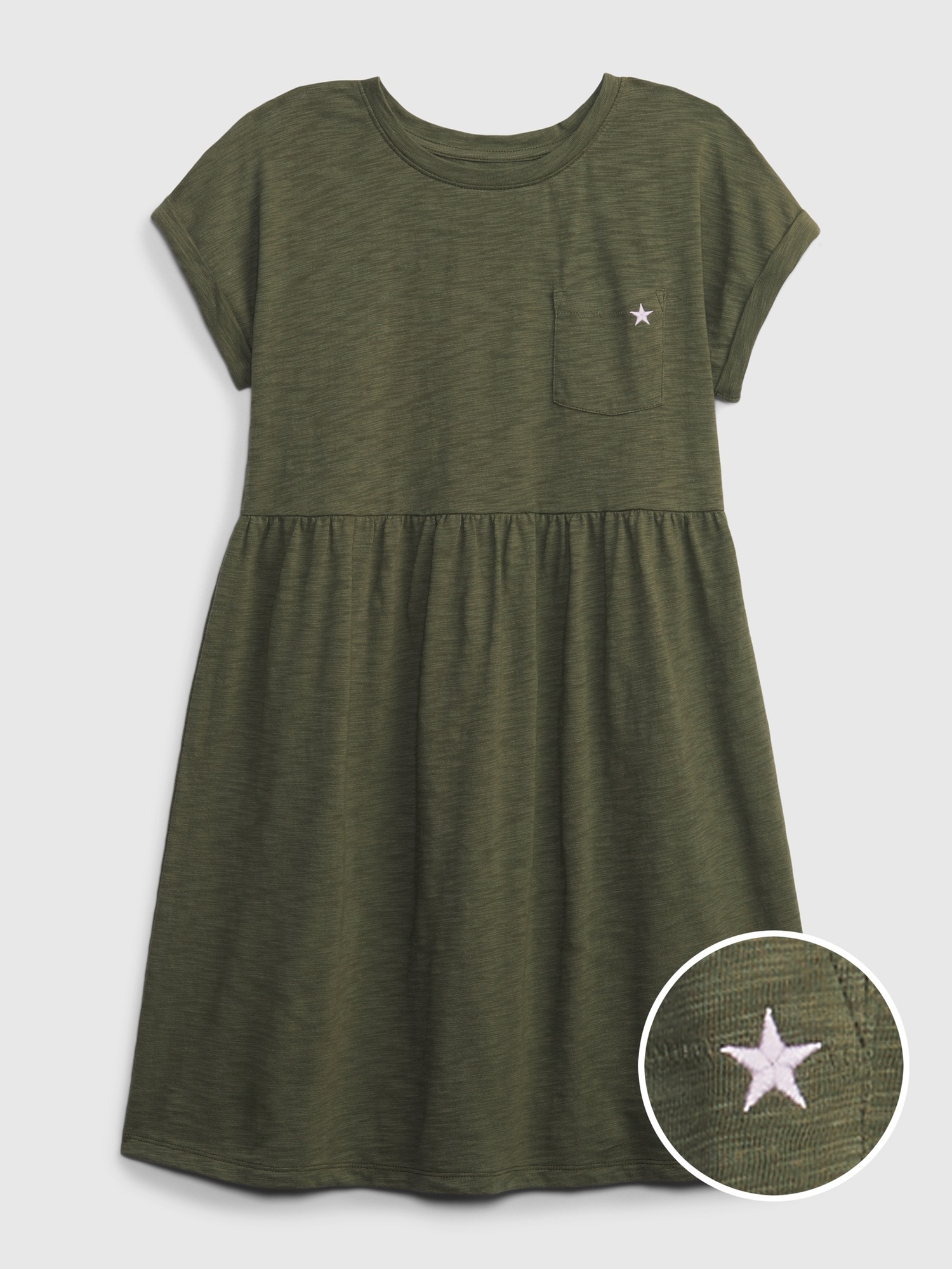 Gap Kids Babydoll Dress green. 1