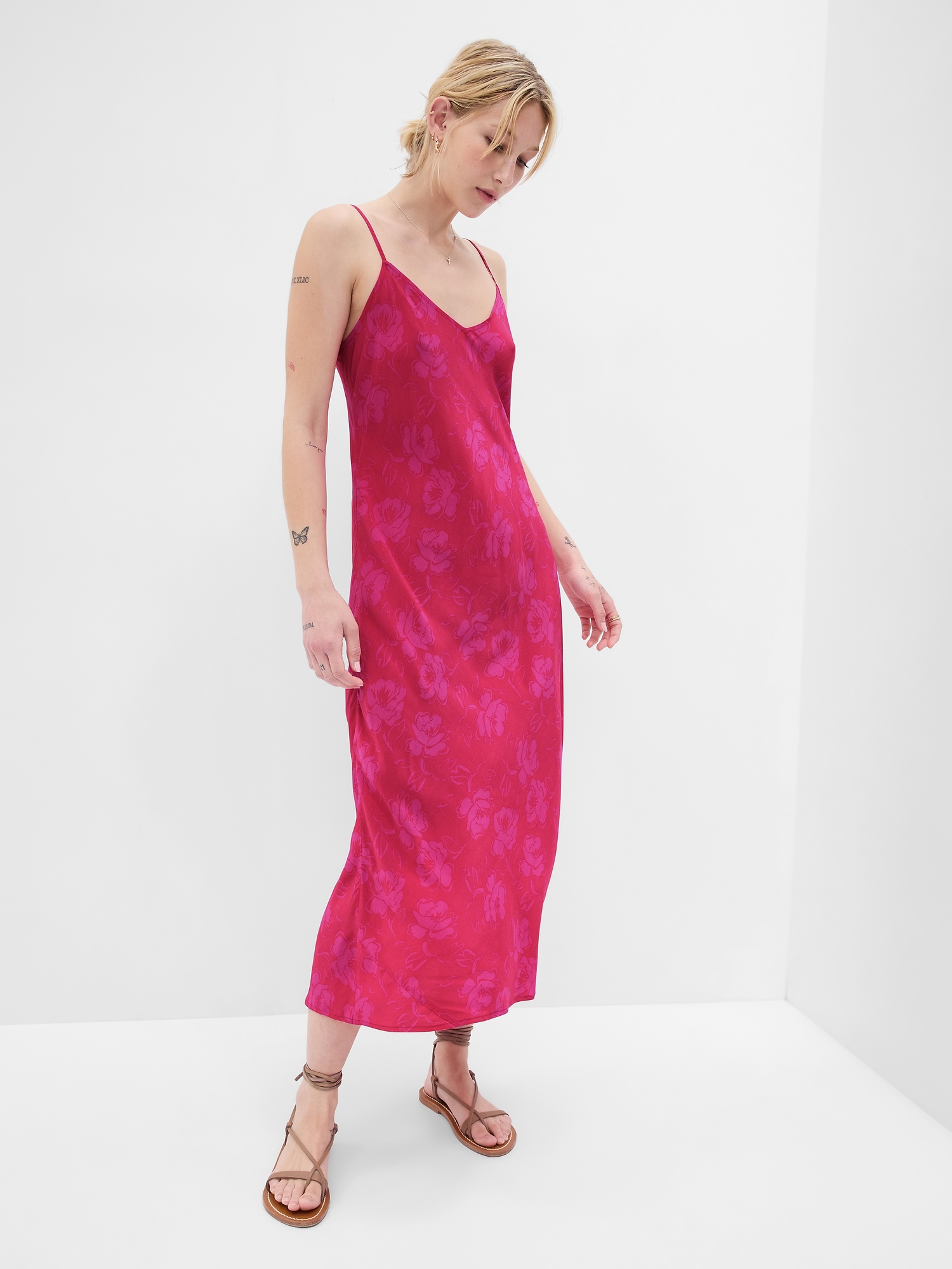 Gap Midi Slip Dress pink. 1