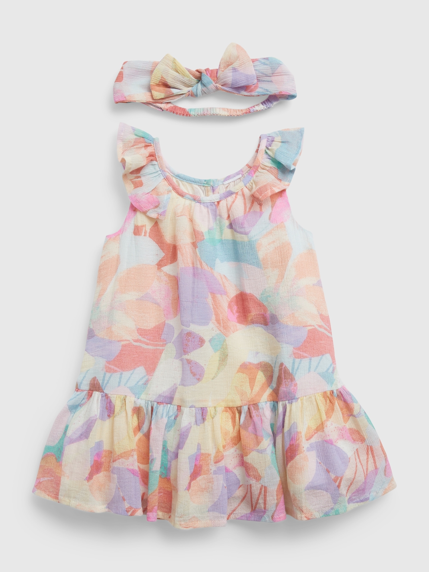 Gap Baby Floral Tiered Dress multi. 1
