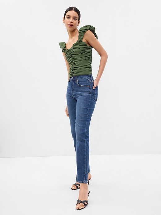 Image number 1 showing, Cropped Ruched Top