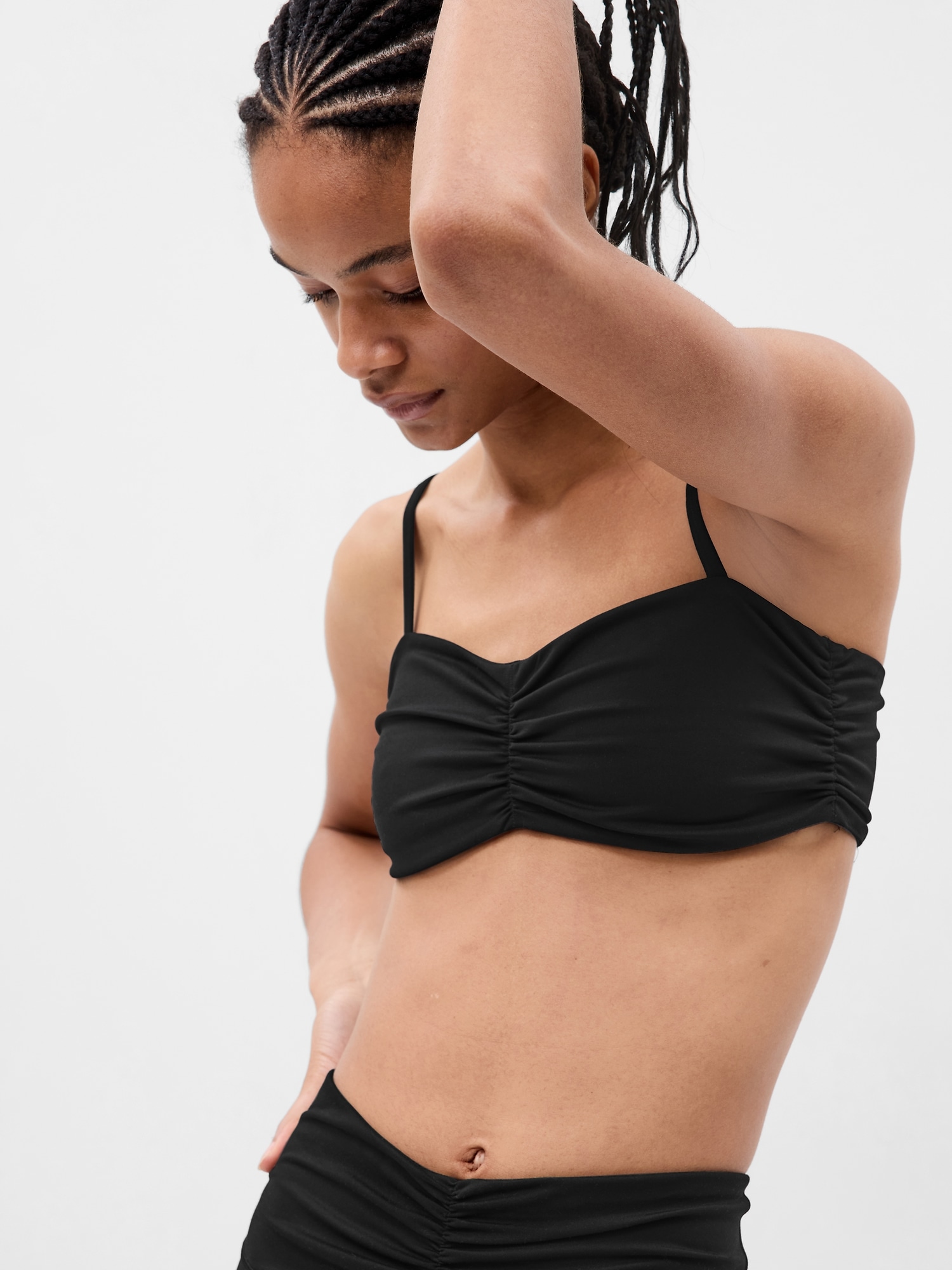 Buy Gap Black Fit Power Low Impact Ruched Sports Bra from Next Lithuania