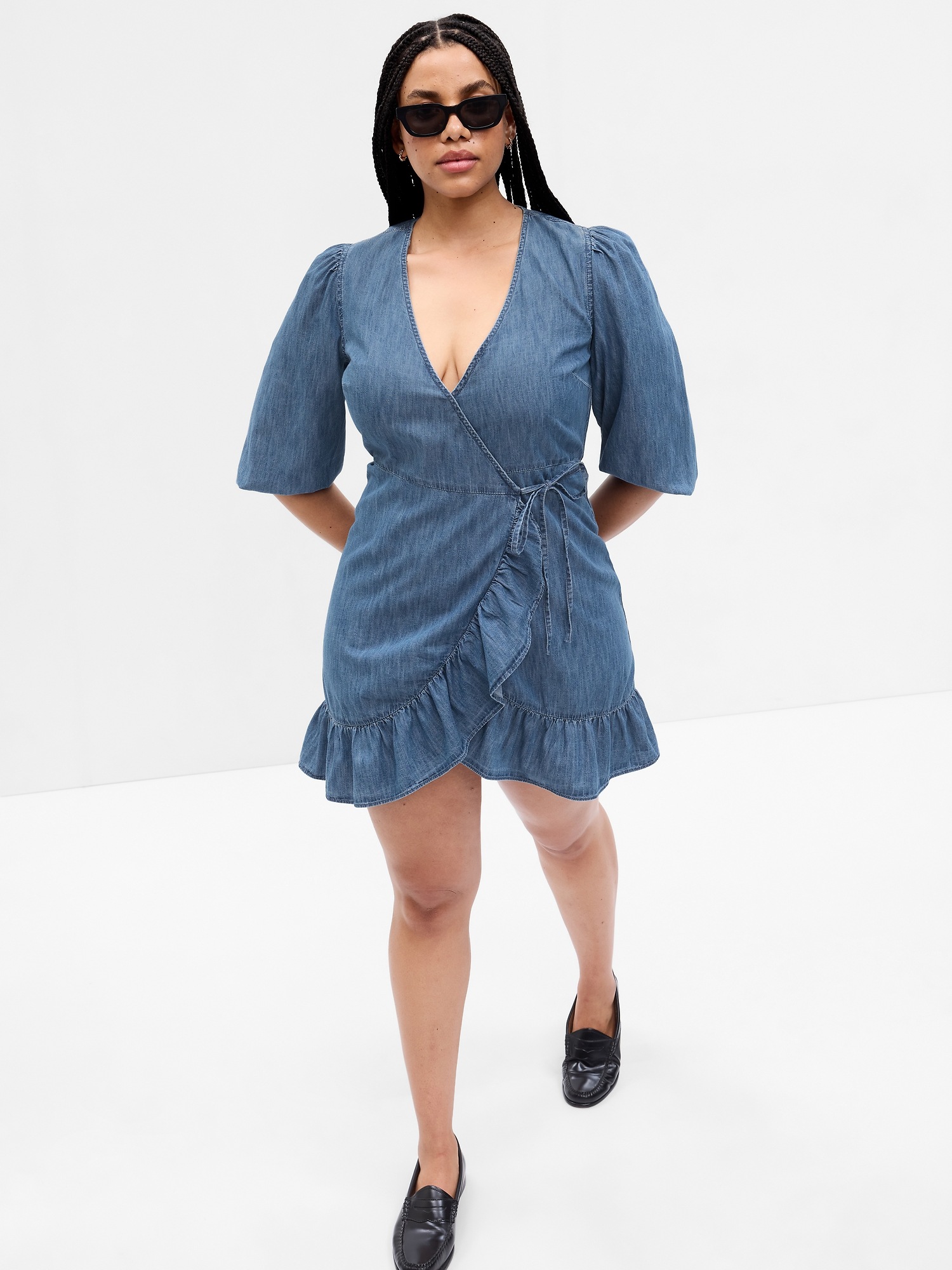 Cotton wrap dress outlet uk