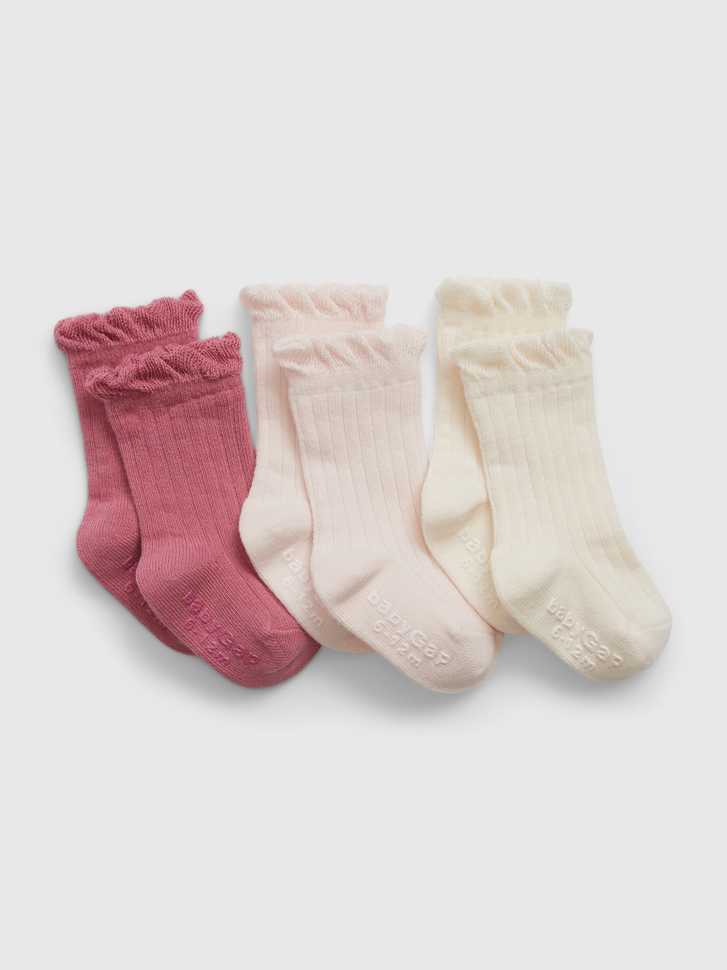 Baby First Favorites Crew Socks (3-Pack) - Pink