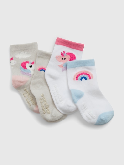 Voir une image plus grande du produit 1 de 1. Chaussettes à motifs de licorne pour Tout-petit (paquet de 4 paires)