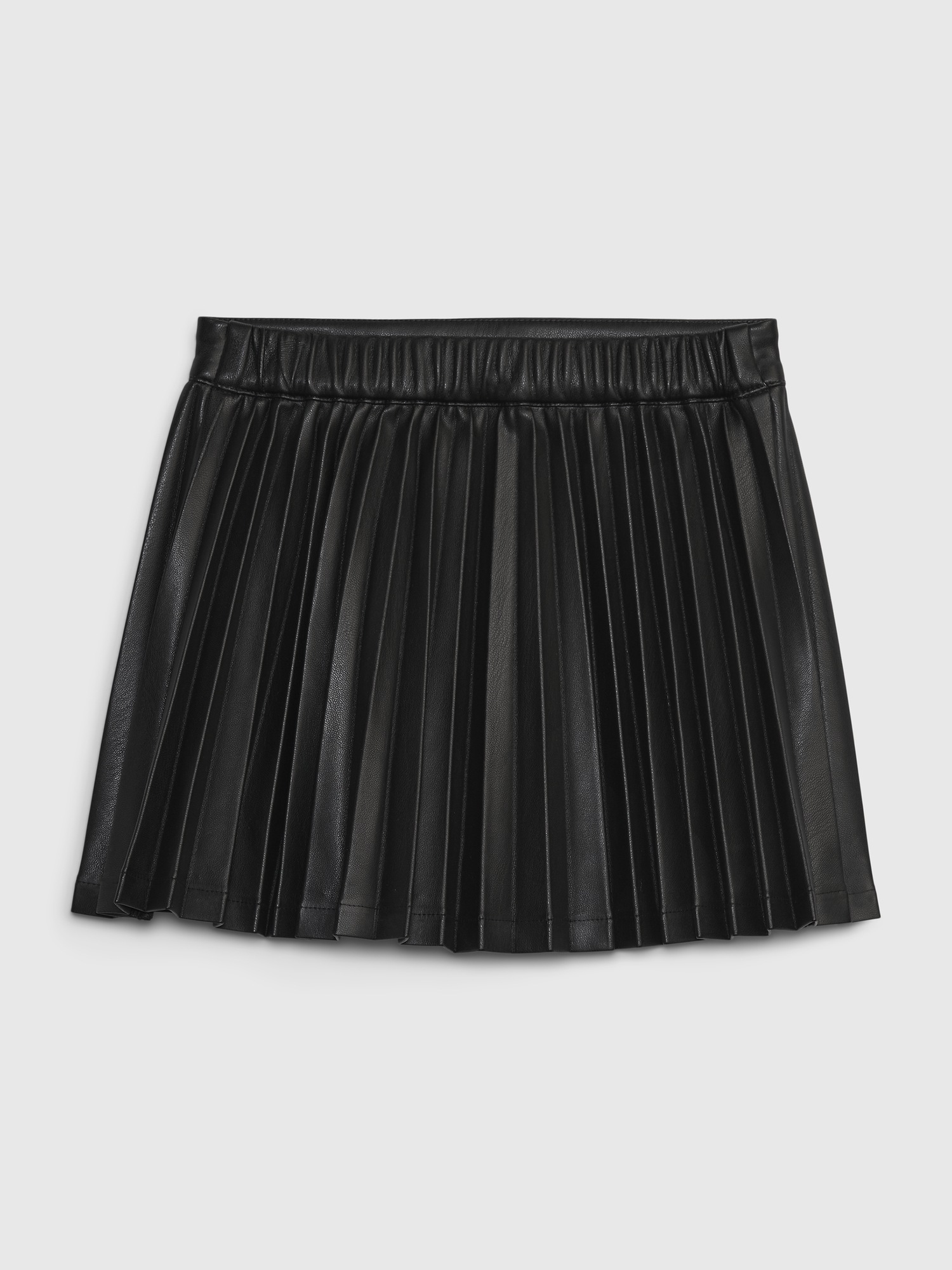 Baby Girl Vegan Leather Skirt - Black