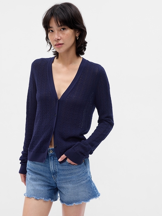 Image number 1 showing, Pointelle Cardigan