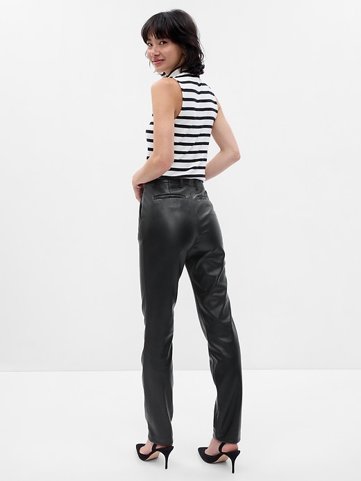 Image number 2 showing, Mid Rise Vegan Leather Downtown Trousers