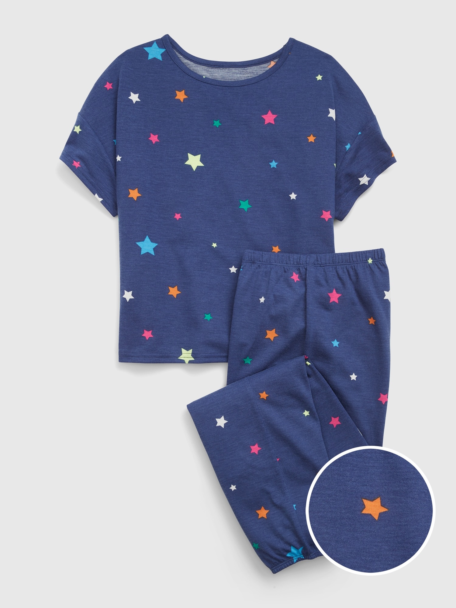 Gap Kids Recycled Star PJ Set blue. 1