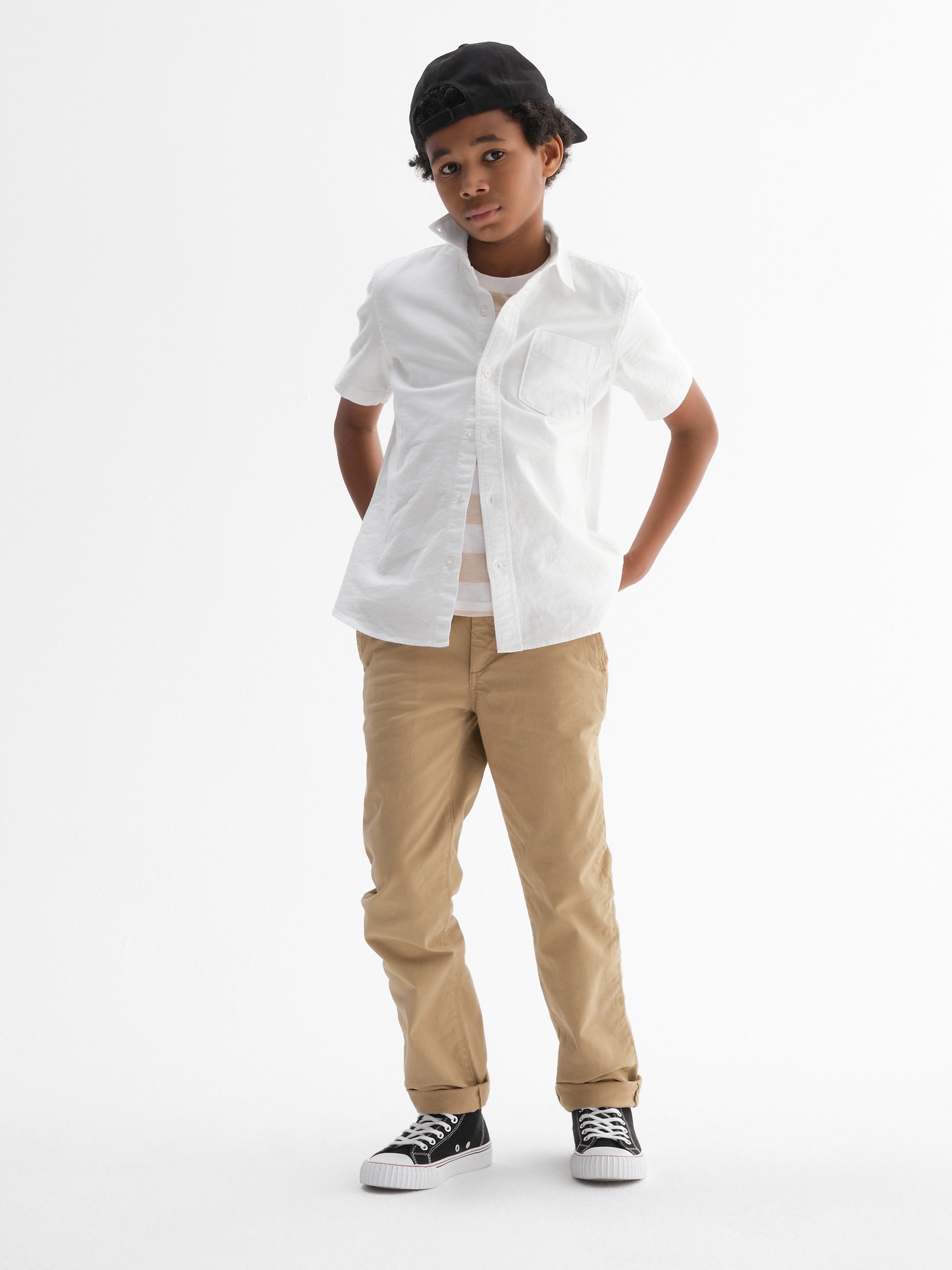 Gap Kids Uniform Lived-In Khakis beige. 1