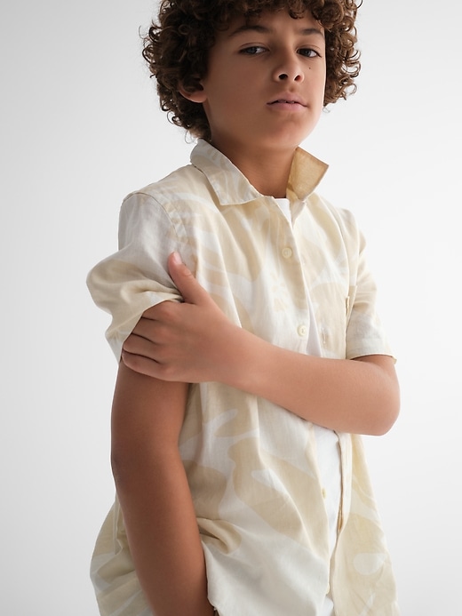 View large product image 1 of 1. Kids Linen-Cotton Oxford Shirt