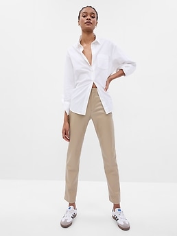 Mid Rise Vegan Leather Downtown Trousers | Gap