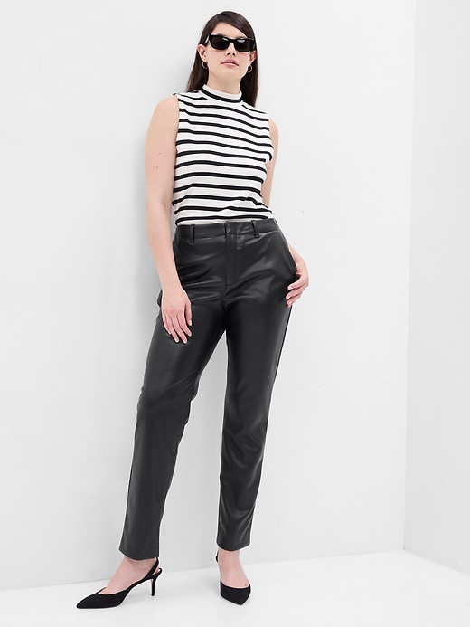 Image number 9 showing, Mid Rise Vegan Leather Downtown Trousers