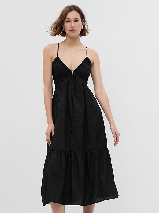 Image number 3 showing, Tie-Front Ruffle Hem Maxi Dress