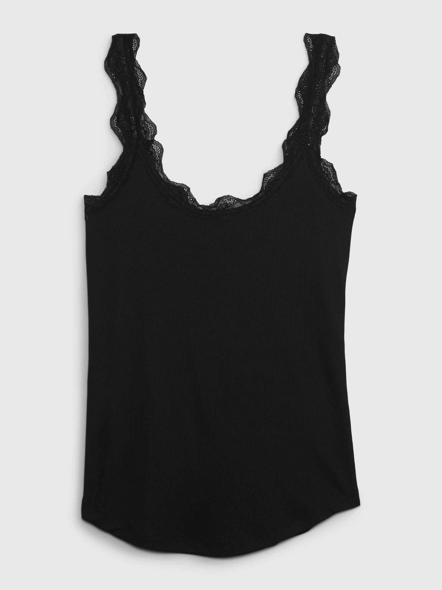 Buy Textured Sleeveless Camisole with Scoop Neck and Lace Detail