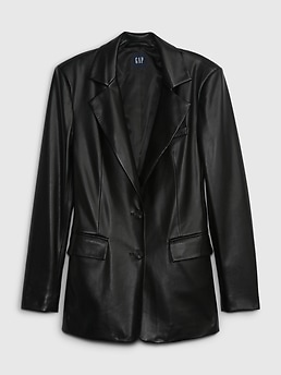 Vegan Leather Blazer Gap