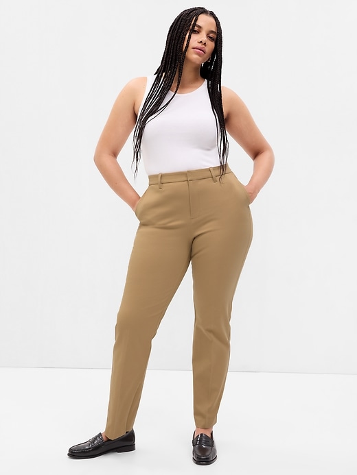 Image number 4 showing, Mid Rise BiStretch Ankle-Zip Slim Pants