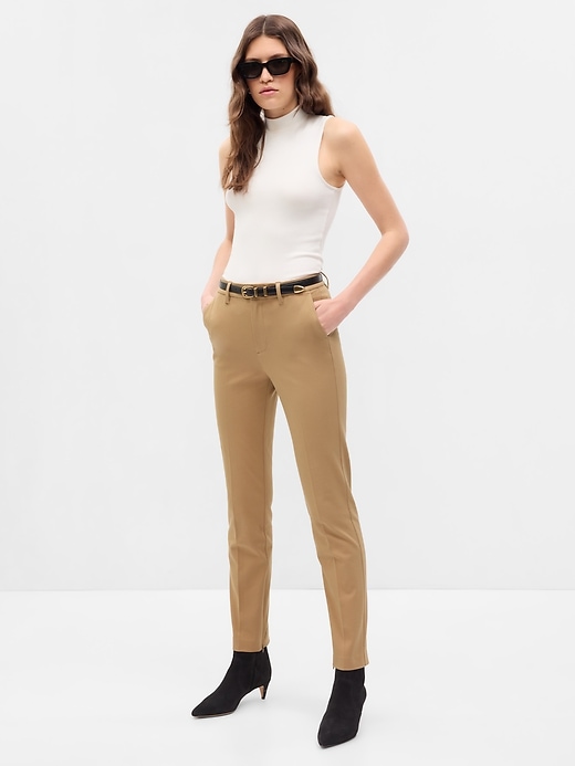 Image number 1 showing, Mid Rise BiStretch Ankle-Zip Slim Pants