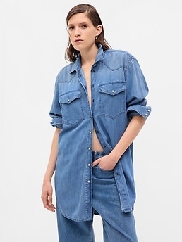 Denim tunic hotsell shirt dress