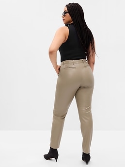 Mid Rise Vegan Leather Downtown Trousers