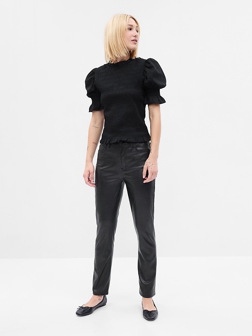 Image number 1 showing, Smocked Puff Sleeve Top