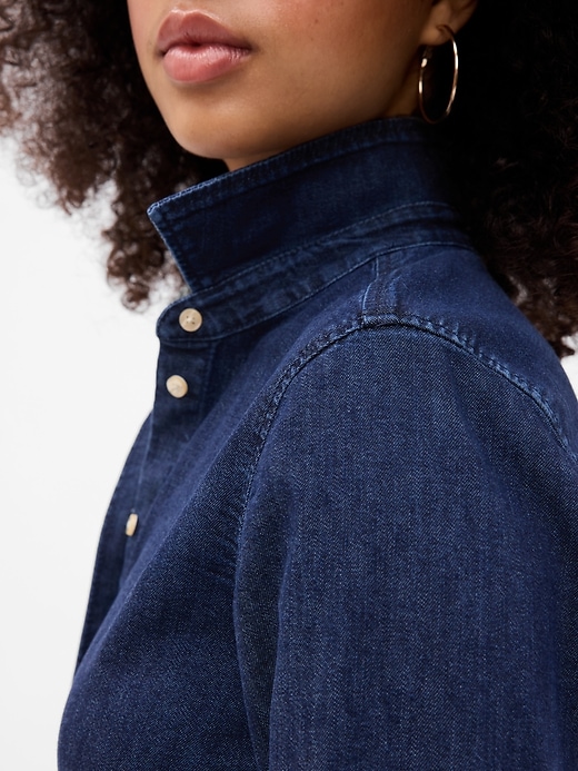 Image number 3 showing, Cropped Denim Shirt