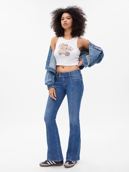 Image number 1 showing, Low Rise Y2K Flare Jeans