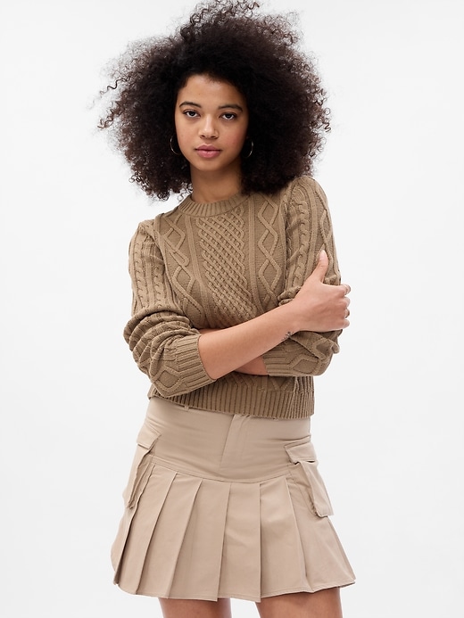 Image number 4 showing, Cropped Cable-Knit Sweater