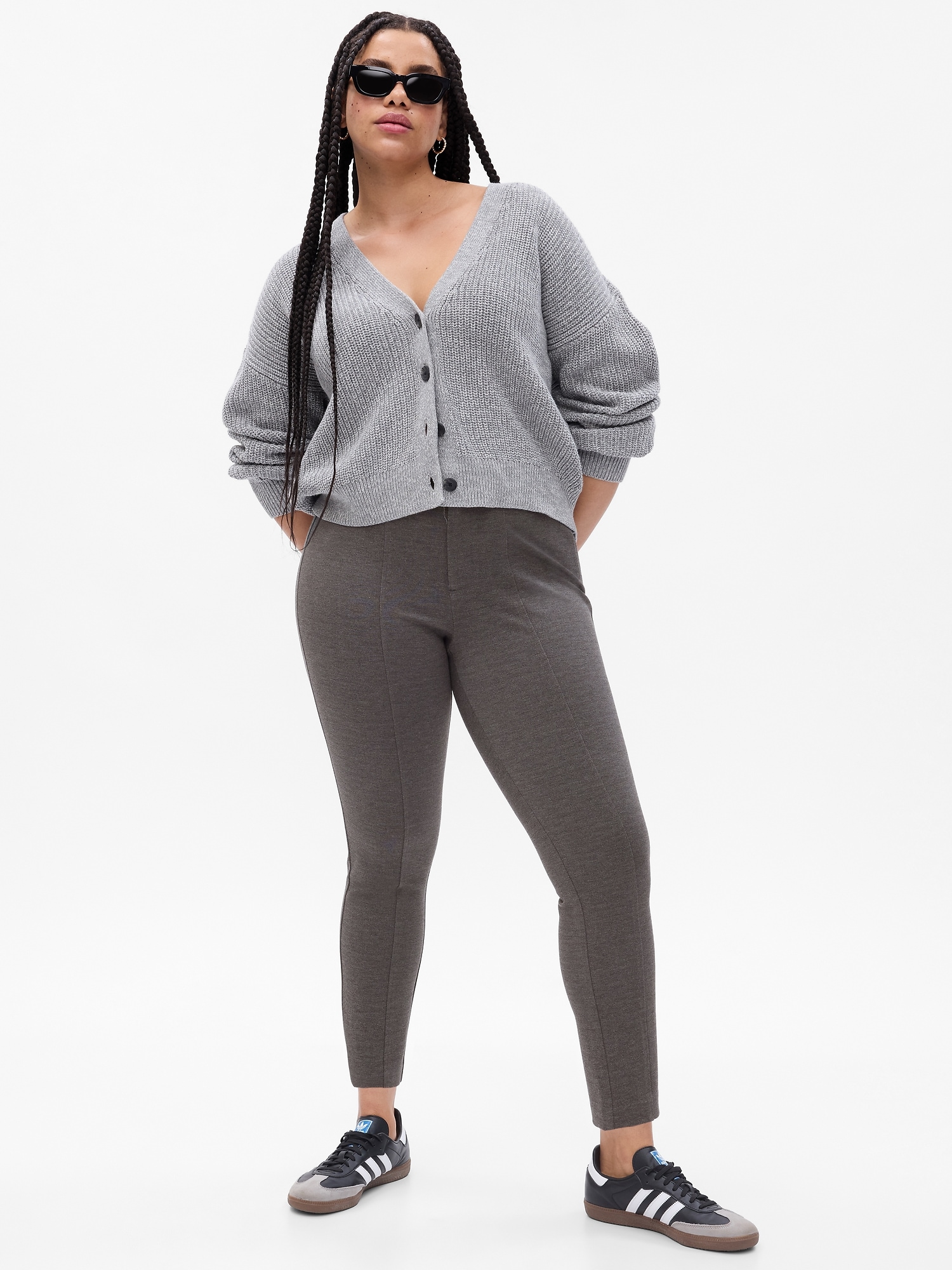 Buy Women's Solid Skinny Fit Ponte Pants with Zipper Pockets Online