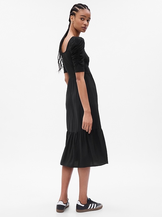 Image number 2 showing, Ruched Tiered Midi Dress