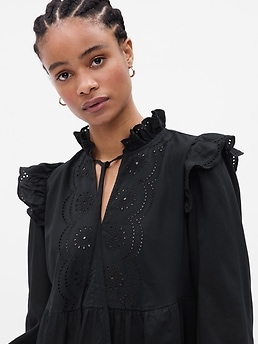 Ruffle best sale eyelet dress