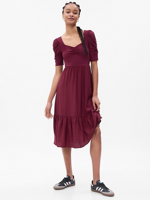 Image number 7 showing, Ruched Tiered Midi Dress