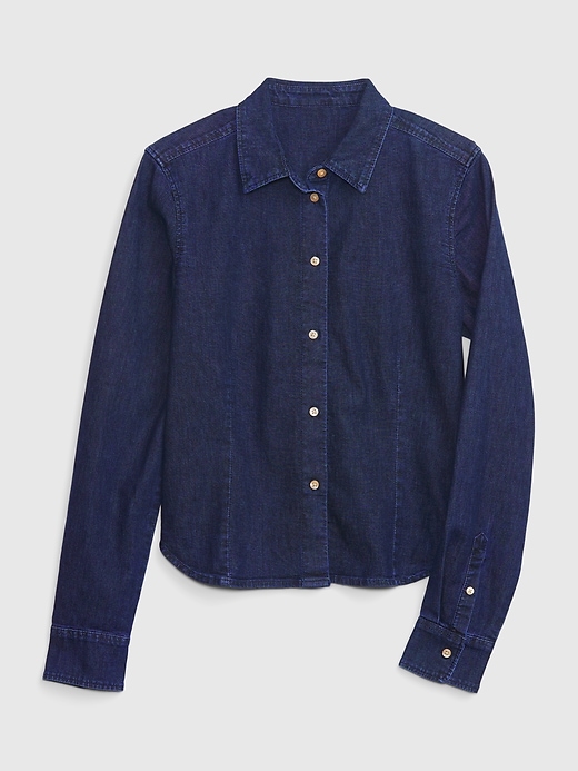 Image number 5 showing, Cropped Denim Shirt