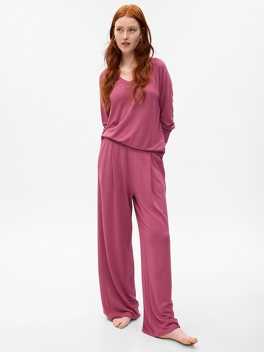 Image number 10 showing, Wide-Leg Pleated PJ Pants