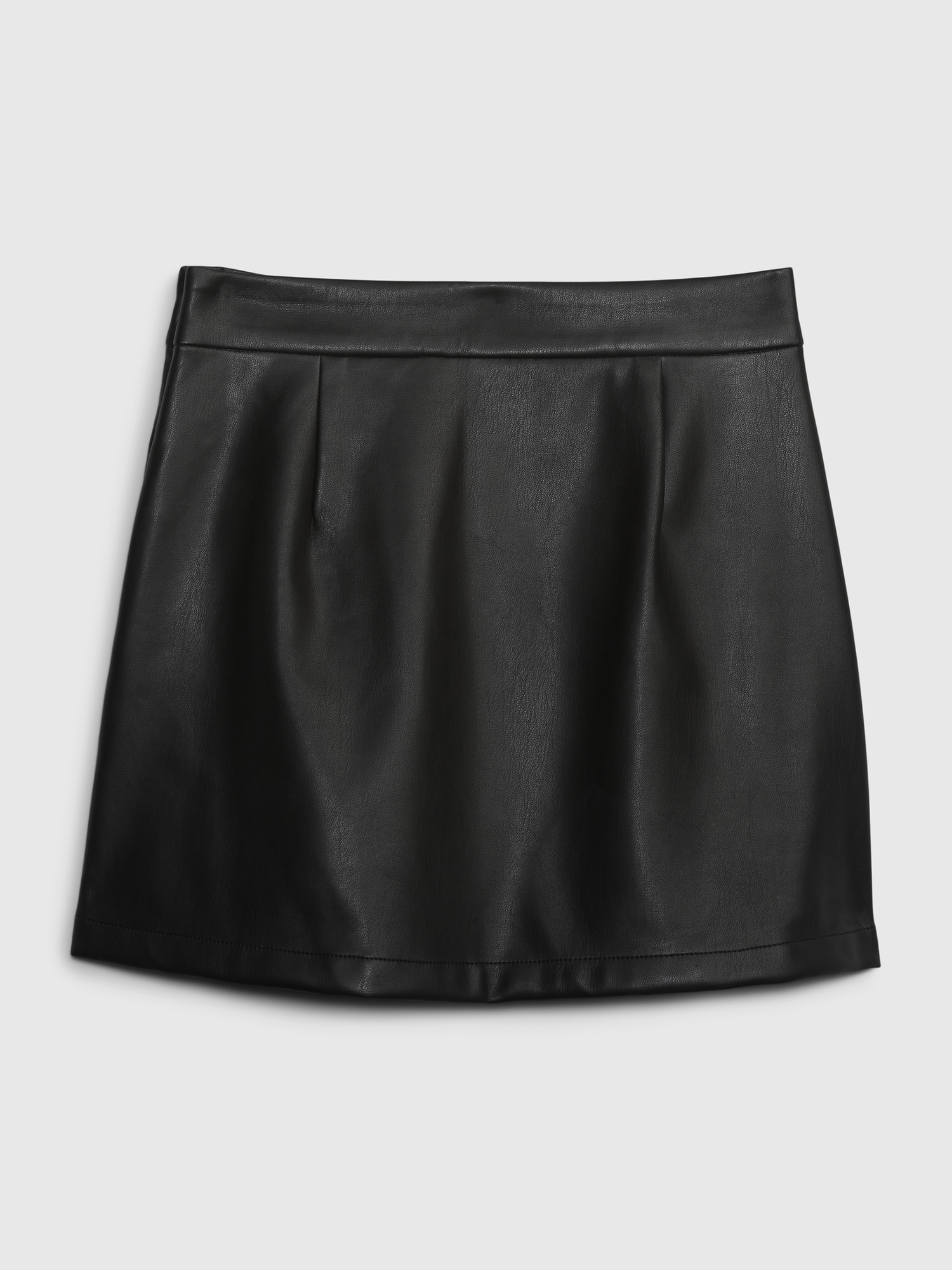 Baby Girl Vegan Leather Skirt - Black