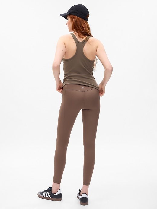 Gap Leggings Women's Large Stretch Striped Charcoal Gray Adults