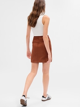 Faux-Suede Mini Skirt