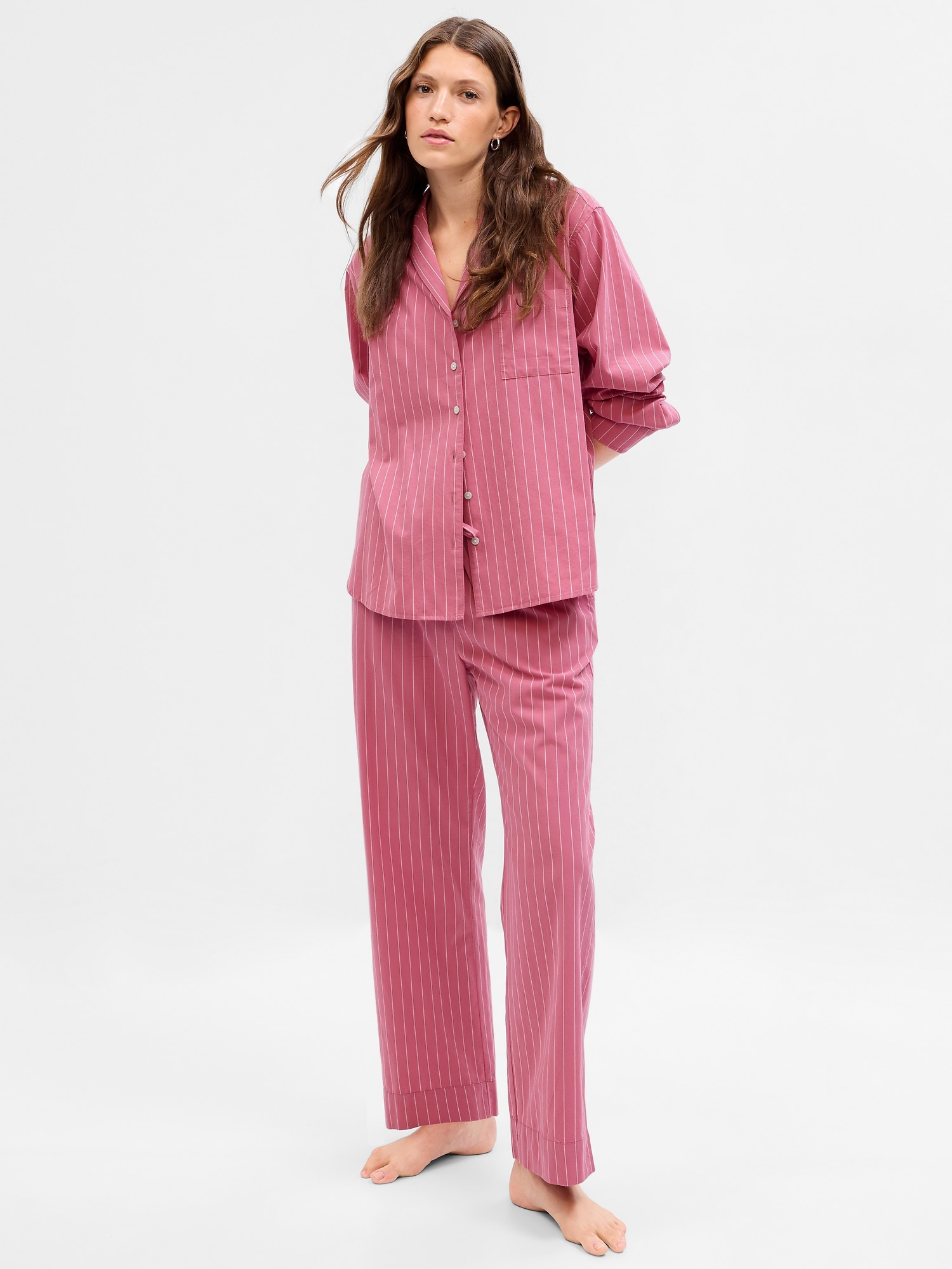 Poplin pyjamas – pants – Soft Pink