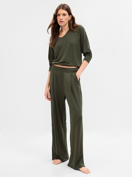 Image number 7 showing, Wide-Leg Pleated PJ Pants